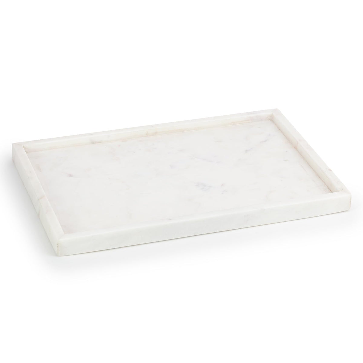EHC Natural Marble Bathroom Vanity Tray, Decorative Countertop Sink Storage Organiser for Cosmetics, Perfume, Candles, Home Decor - Rectangular