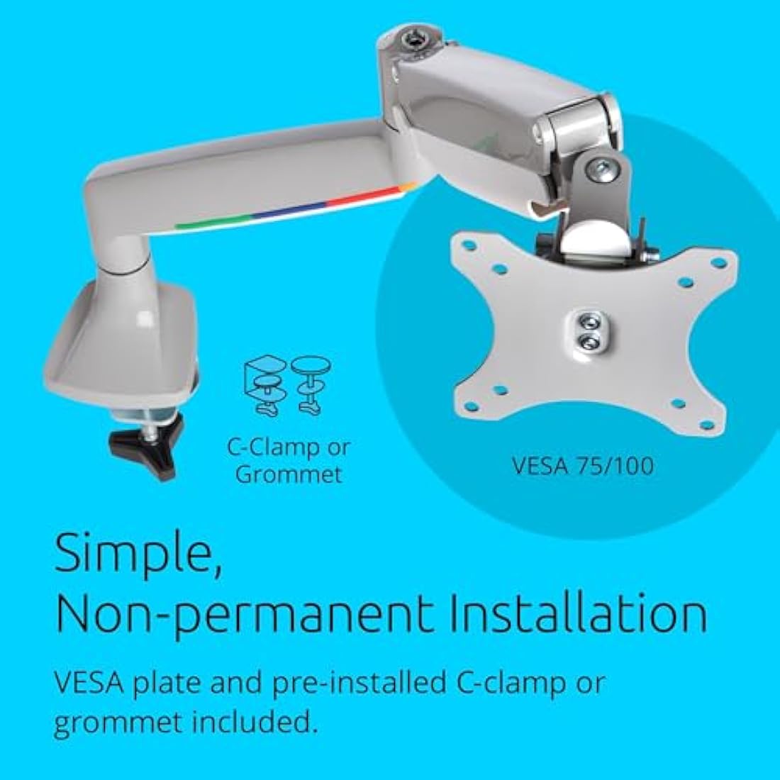 Kensington ONETOUCH HEIGHT ADJUST SING MON ARM