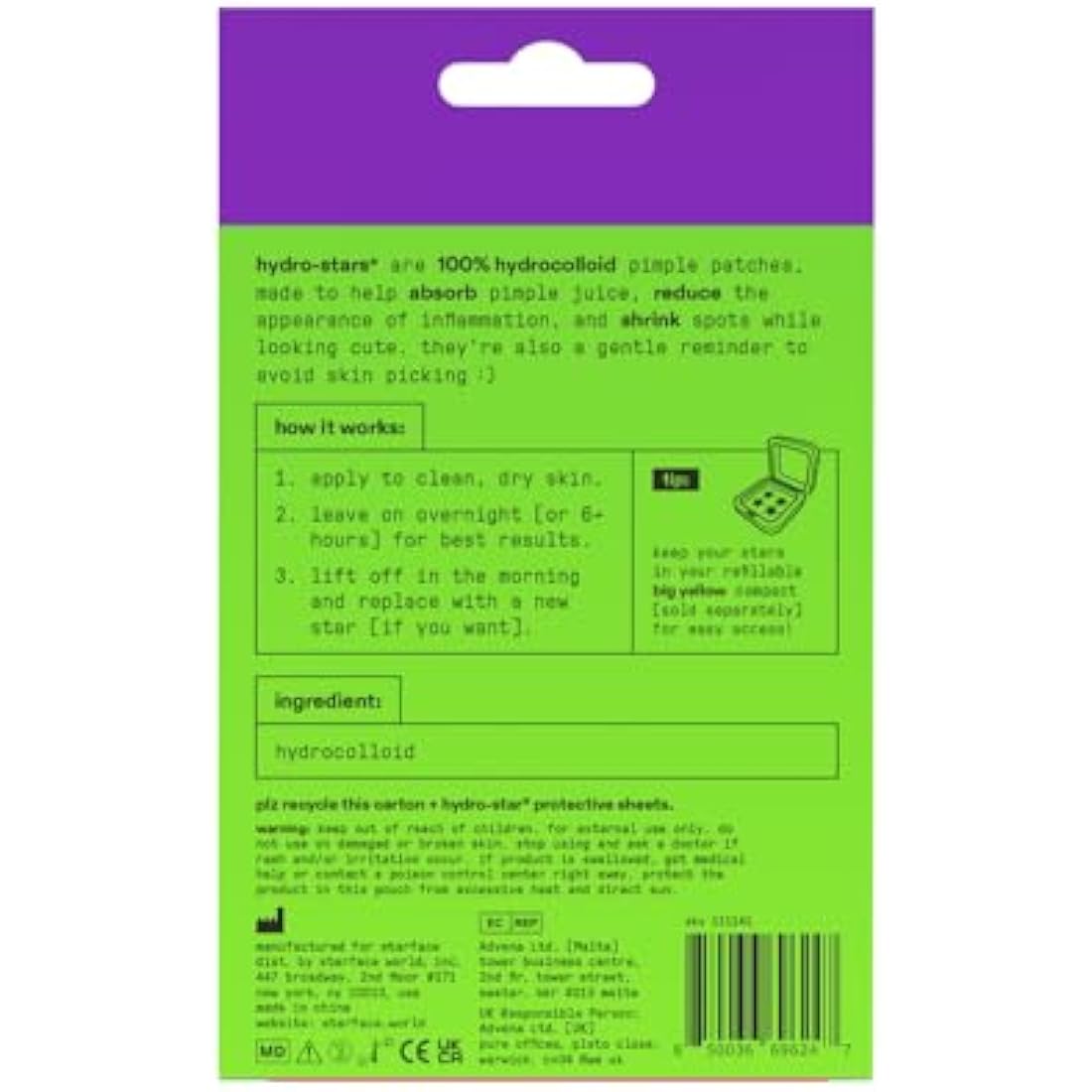 Starface World Party Pack Big Pack Hydro-Stars, Colorful Hydrocolloid Pimple Patches, Absorb Fluid and Reduce Redness, Cute Star Shape (96 Count)