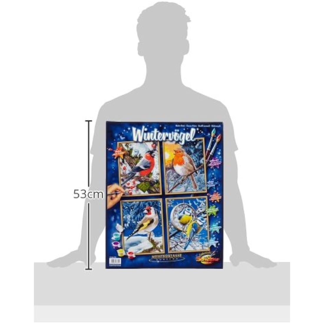 Schipper 609340661 "Winter Birds Quattro Paint By Numbers Board
