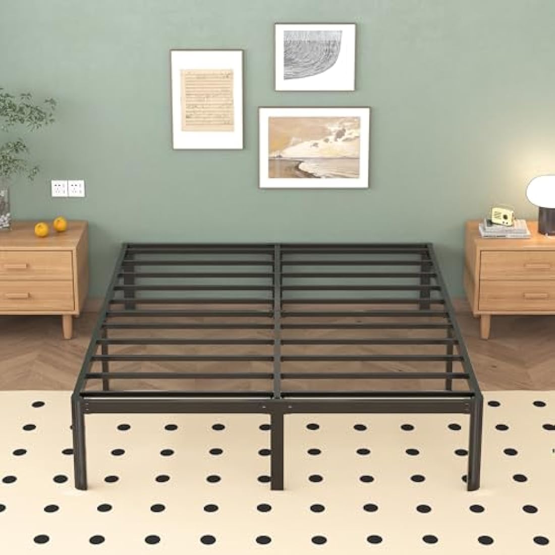 Lutown-Teen Small Double Bed Frame 4ft with Rounded Corner Legs, Heavy Duty Metal Bed Frame Small Double, Small Double Beds 36 cm High, Noise Free, Easy Assembly