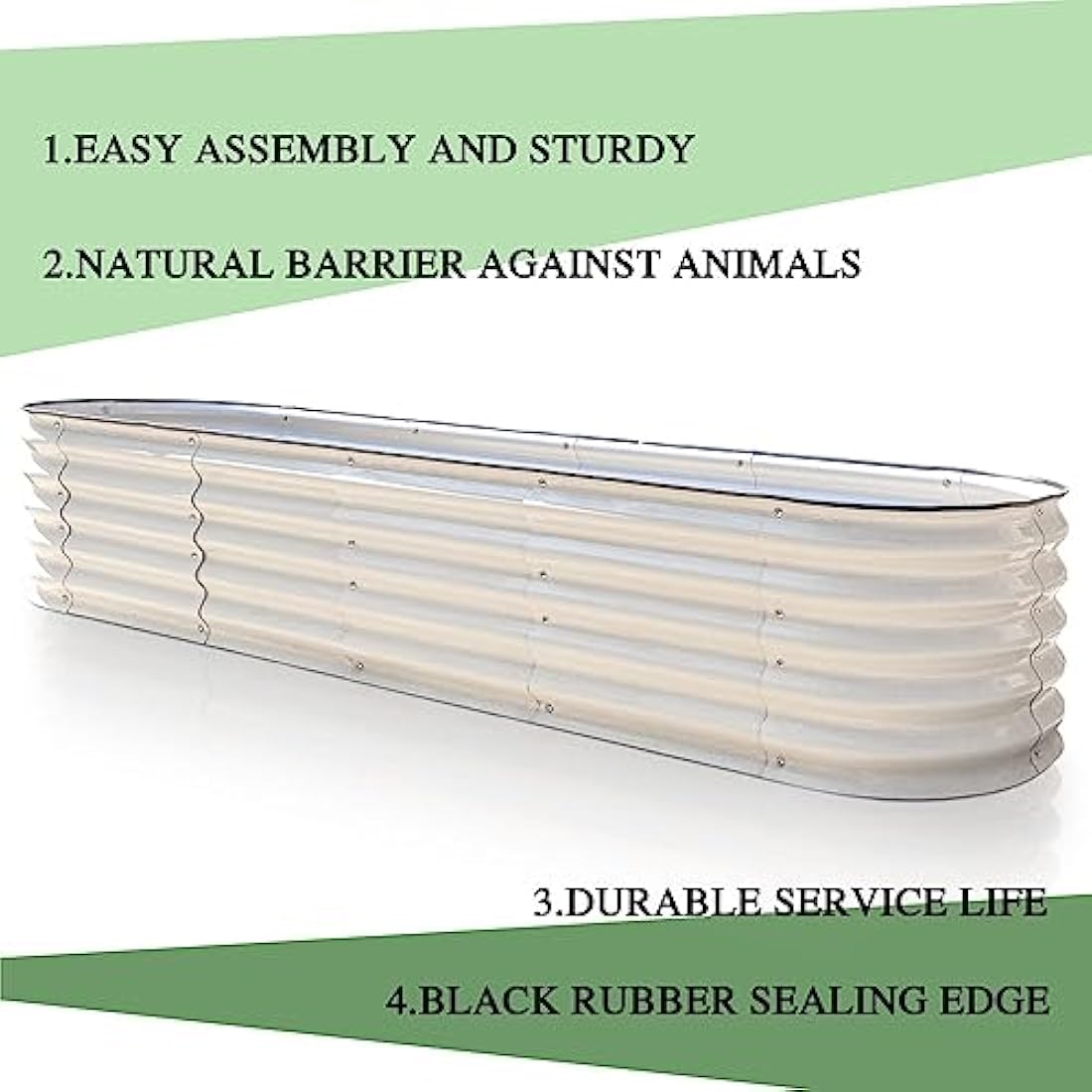 Byhagern Raised Garden Beds Outdoor, Anti-Rust Coating Planter Box with Safety Edging, Raised Garden Beds for Vegetables, Flowers, Herbs (Beige)……