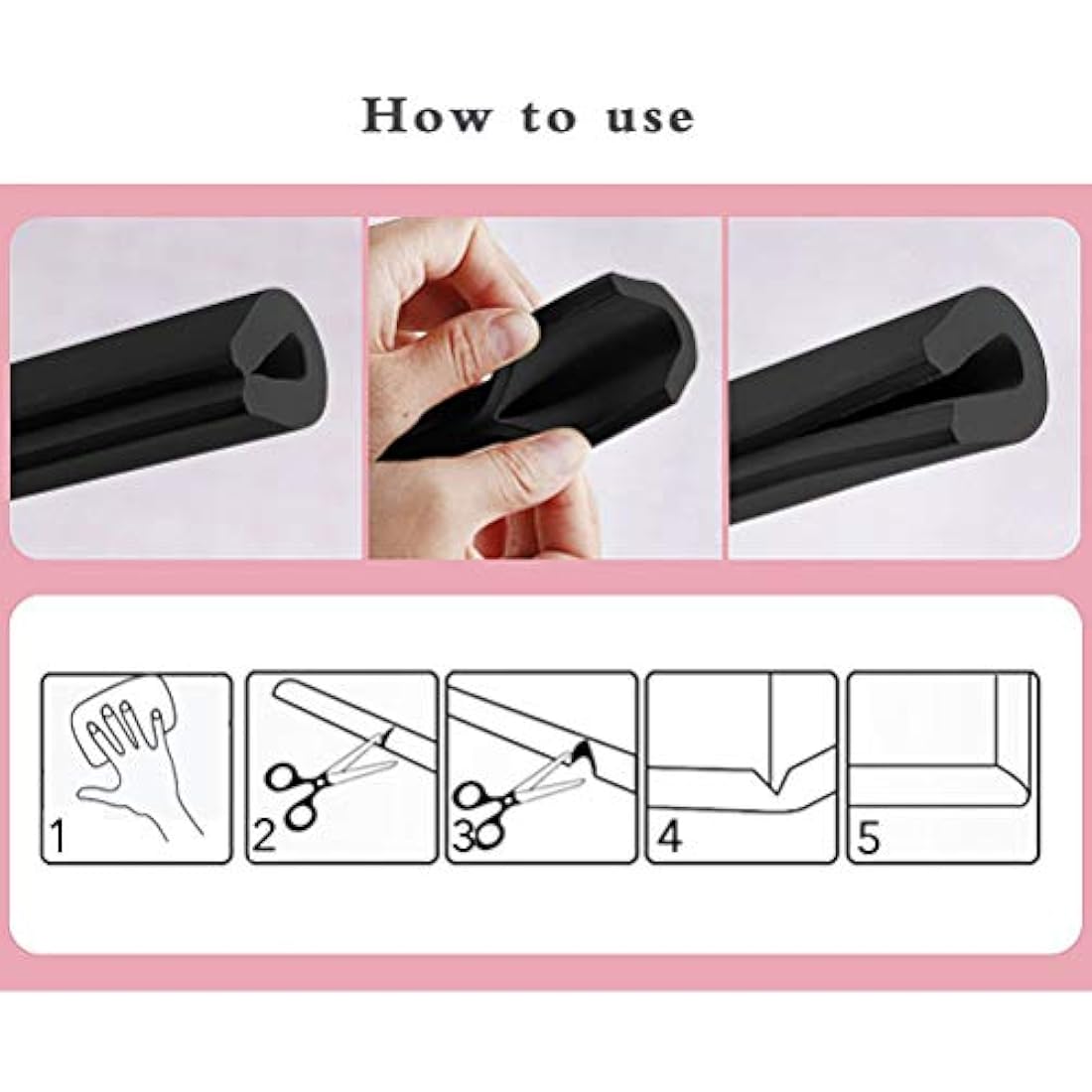Vicloon Edge Protectors, 2M * 2 Roll Foam Safety Strip, Kids Anti Collision Strip, Thicken Soft Protective, Edge Corner Guard for Baby, Kids and Child - Black