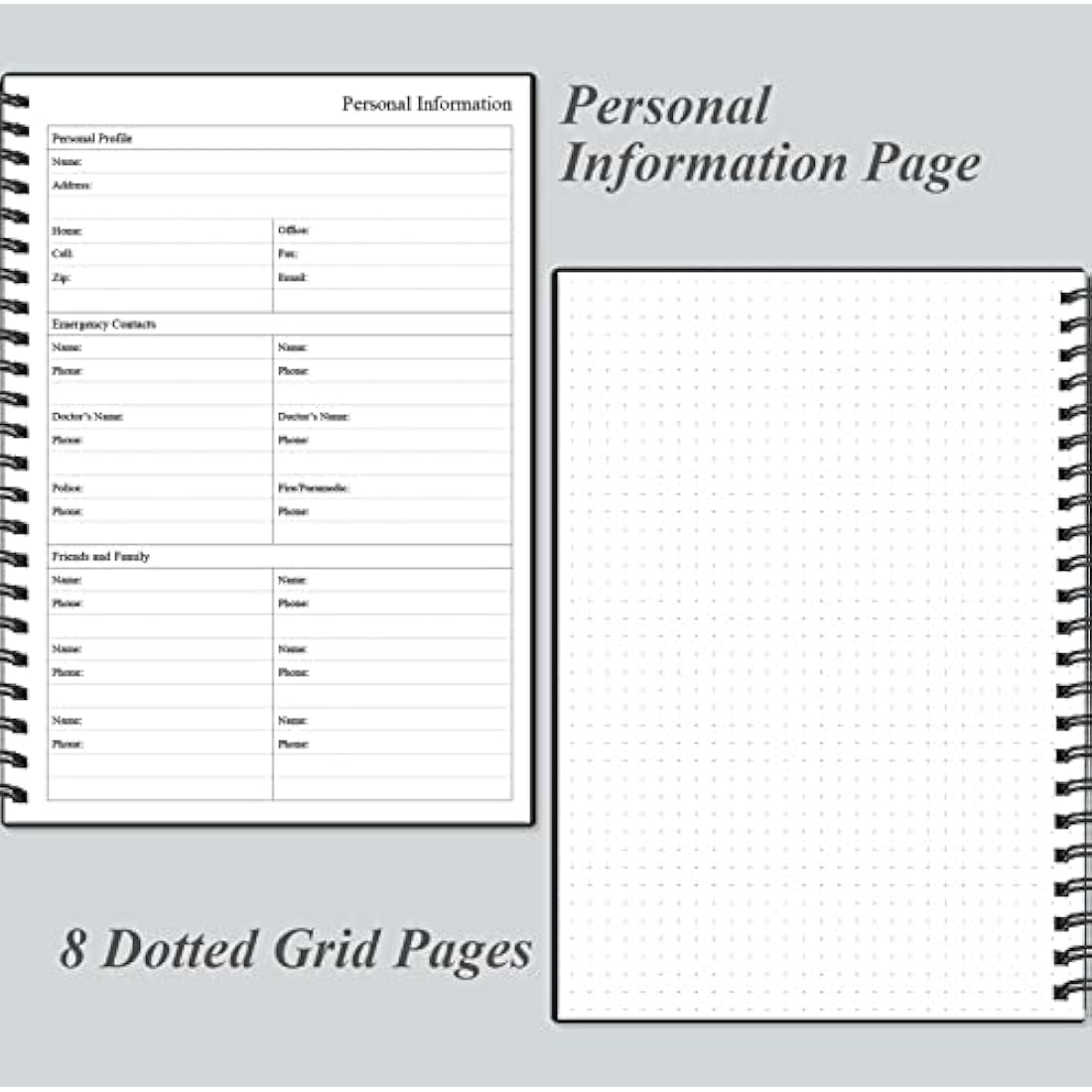 Daily Planner Undated - A5 To Do List Notebook Hourly Schedules, Spiral Appointment Planner for Women and Men, PVC Hardcover, Inner Pocket, Elastic Closure, 5.8" x 8.5", Black