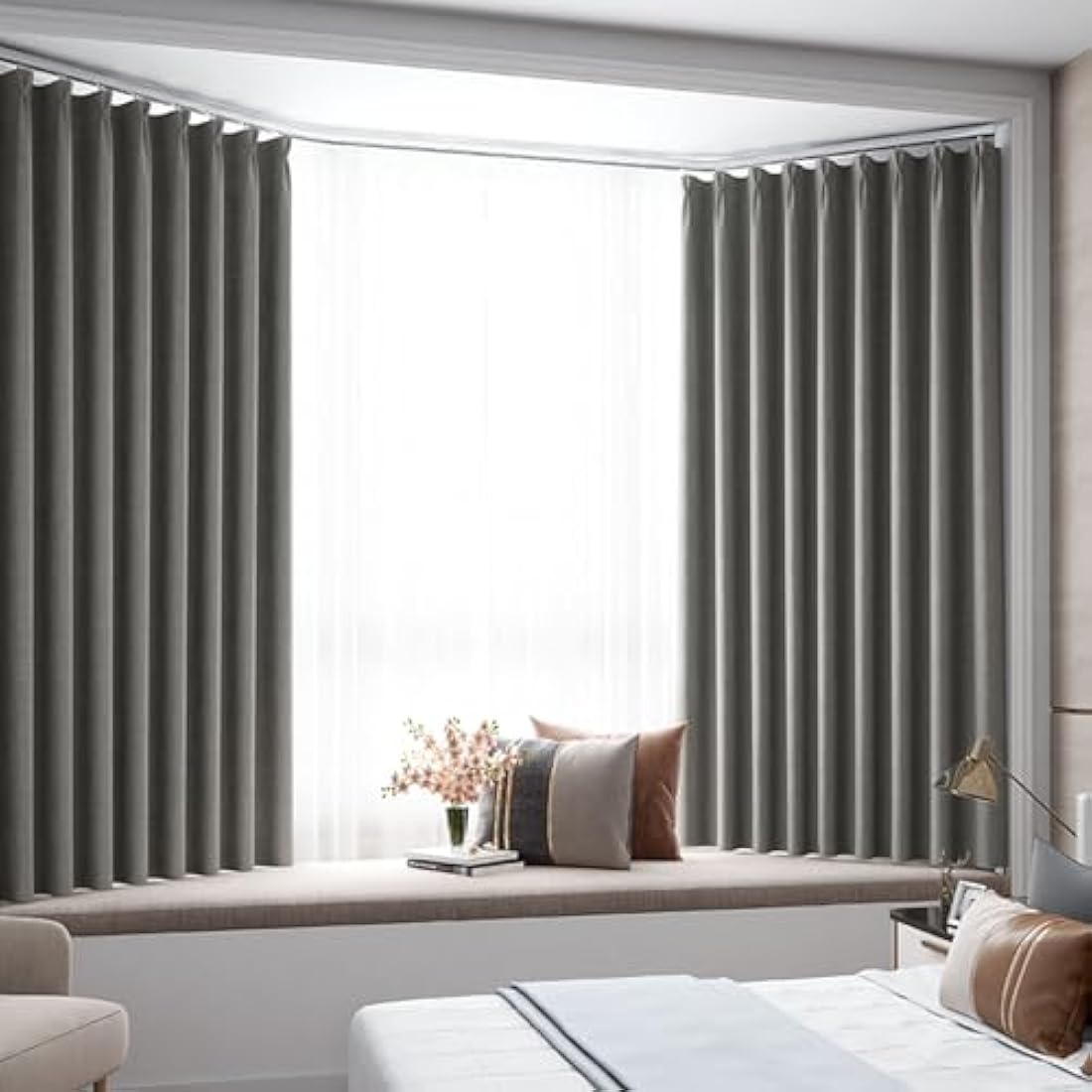 Curtain Rail Ceiling Curtain Track Bendable Flexible Curtain Rails and Fittings for Room Divider,Bay Window,Oval Shower,Bathroom Window,RV Rail, Shower Corner, Hospital Privacy System (3M/10FT)