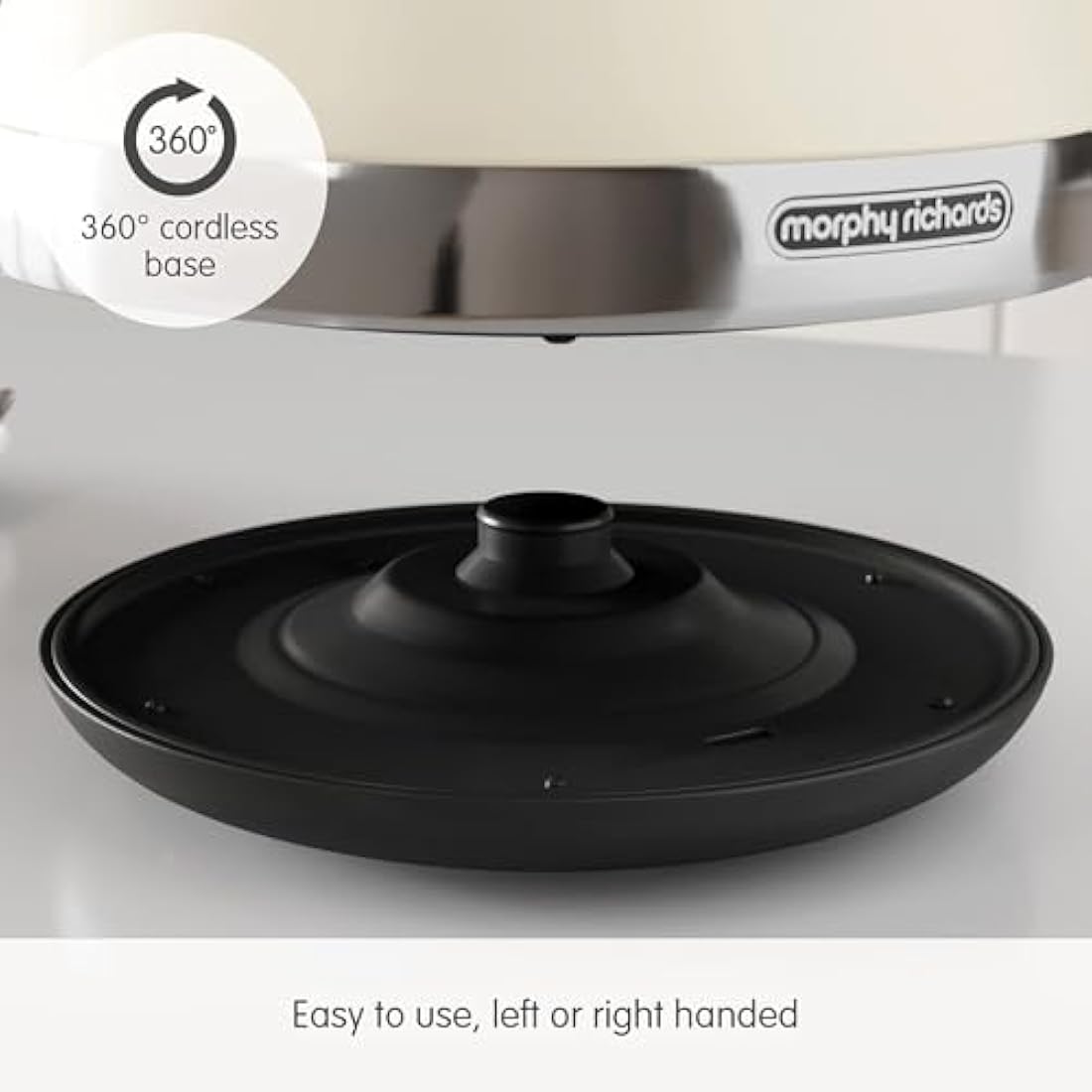 Morphy Richards Venture Cream Pyramid Kettle - 1.5L - 3kW - Rapid Boil - 100132