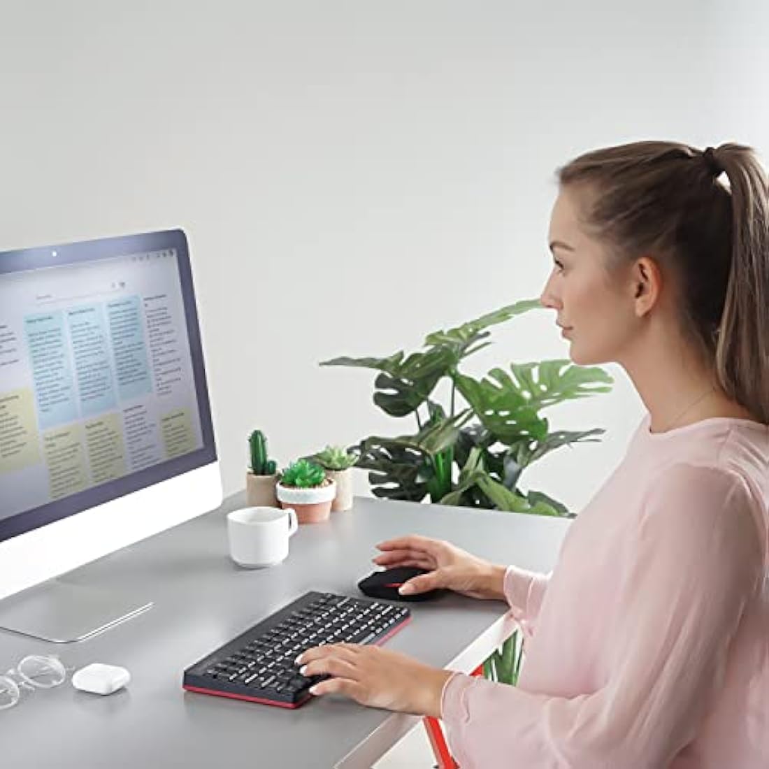 perixx PERIDUO-712 Wireless Mini Keyboard and Mouse Combo - AES 128 Bit - Black - UK Layout