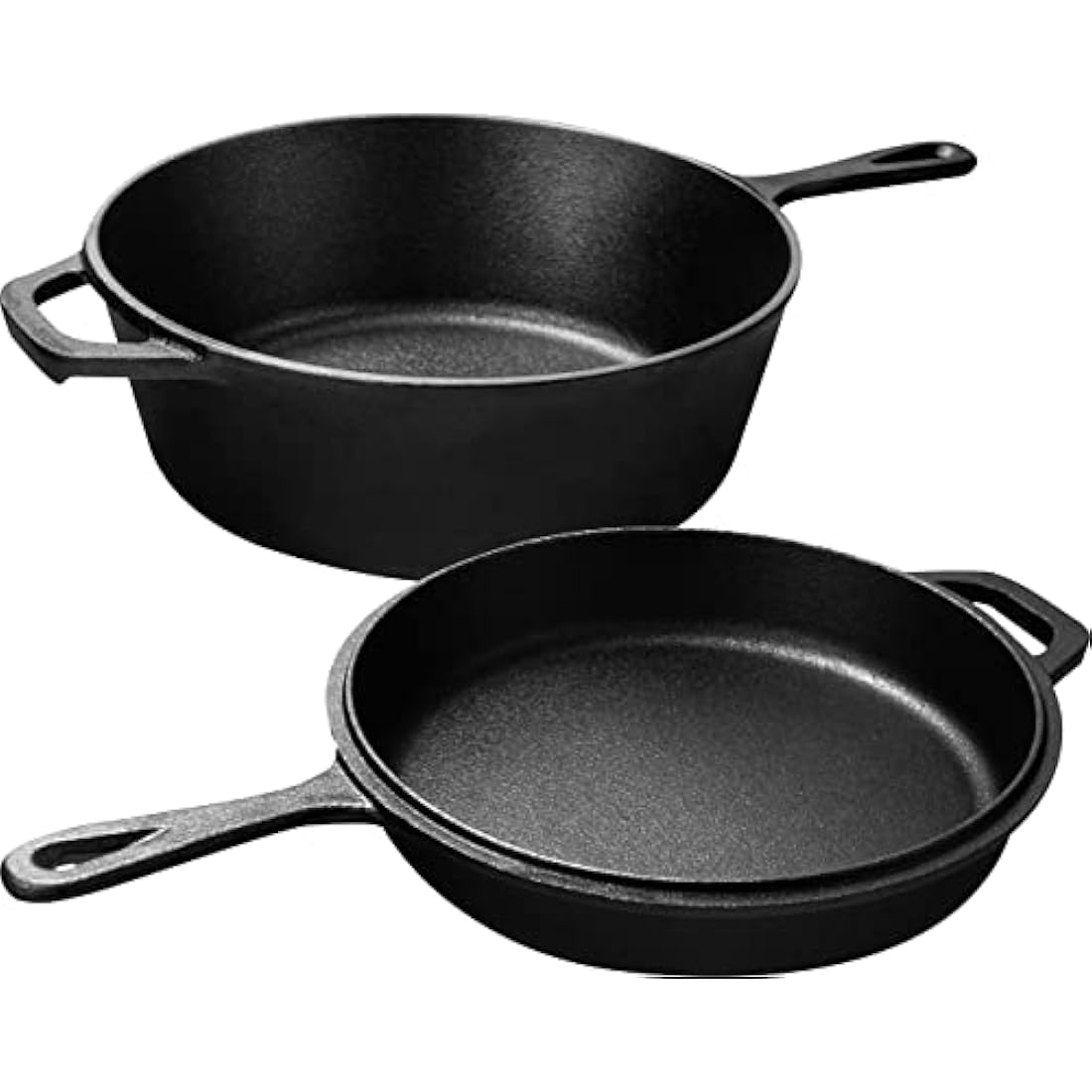 KICHLY 3.0L,3.2 Quart Pre Seasoned Cast Iron Combo Cooker Dutch Oven with Lid, 10.25 Inch, 26 cm Dual Function Skillet Pot with lid, Cast Iron Casserole Dish with Lid