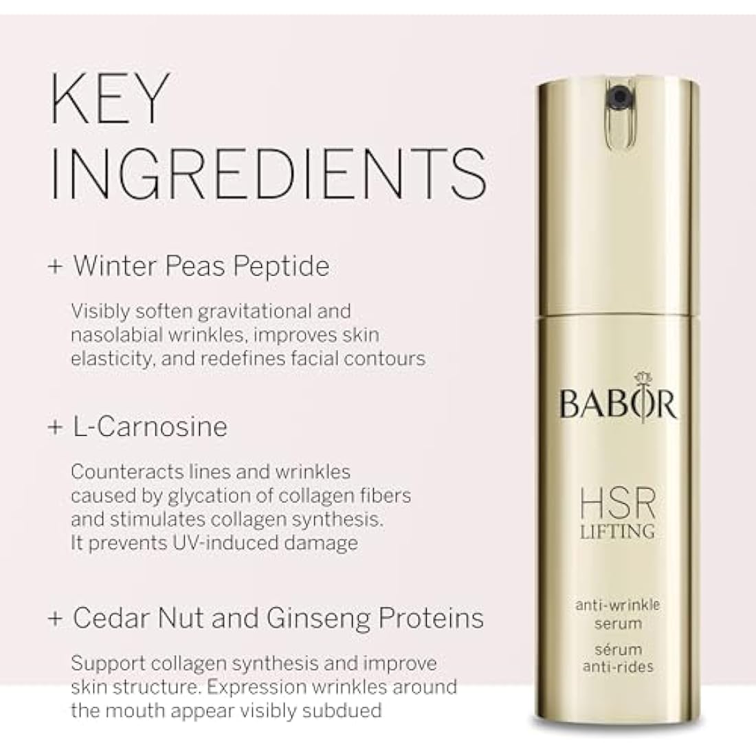 BABOR HSR LIFTING Serum against wrinkles, Anti-Aging Serum for every skin, against wrinkles, With hyaluronic acid and panthenol, with immediate effect, 1 x 30ml