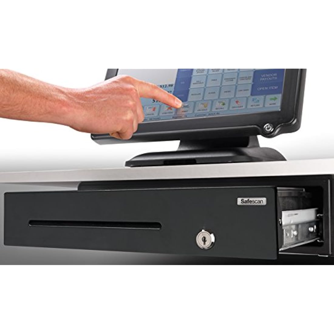 Safescan SD-3540 Standard-Duty Cash Drawer that Safely Stores Your Cash, Till Drawer with 4 Note and 8 Coin Slots - Cash Till with RJ-12 Connection - Solid Cash Register Drawer of 35 X 40.5 X 10.5 cm