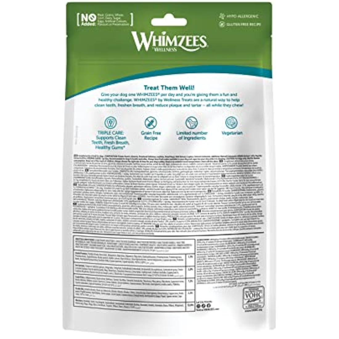 WHIMZEES By Wellness Toothbrush, Natural And Grain-Free Dog Chews, Dog Dental Sticks Medium Breeds, 12 Pieces, Size M