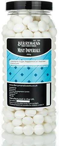 Original Mint Imperials Retro Sweets Gift Jar By Berrymans Sweet Shop - Classic Sweets, Traditional Taste.