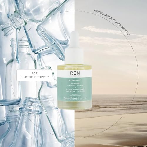 REN Evercalm Barrier Support Elixir – Strengthens Skin Barrier, Reduces Redness & Hydrates Sensitive Skin, 30ml