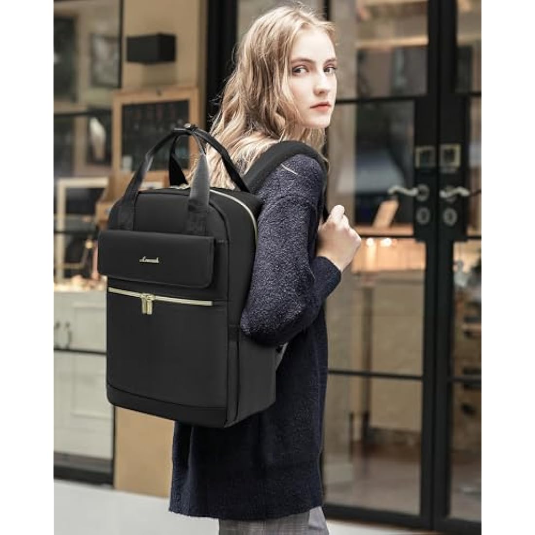 LOVEVOOK Laptop Backpack for Women, 17.3 Inch Large Rucksack Bag for Womens, Lightweight School Bag Travel Backpack with USB Port, Casual Daypacks Back Pack for School College Work, Black