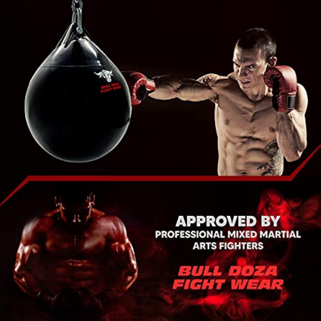 Bull Doza Fight Wear Pro Water Punch Bag - Heavy Durable Waterproof - Three Sizes