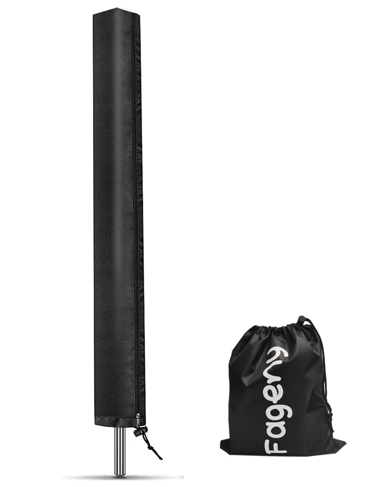 Fageny Premium Waterproof Rotary Line Cover with Full Length Zipper, Outdoor Dryer Cover for Rotary Airer, Universal Fit (Black, 165x16x16cm)