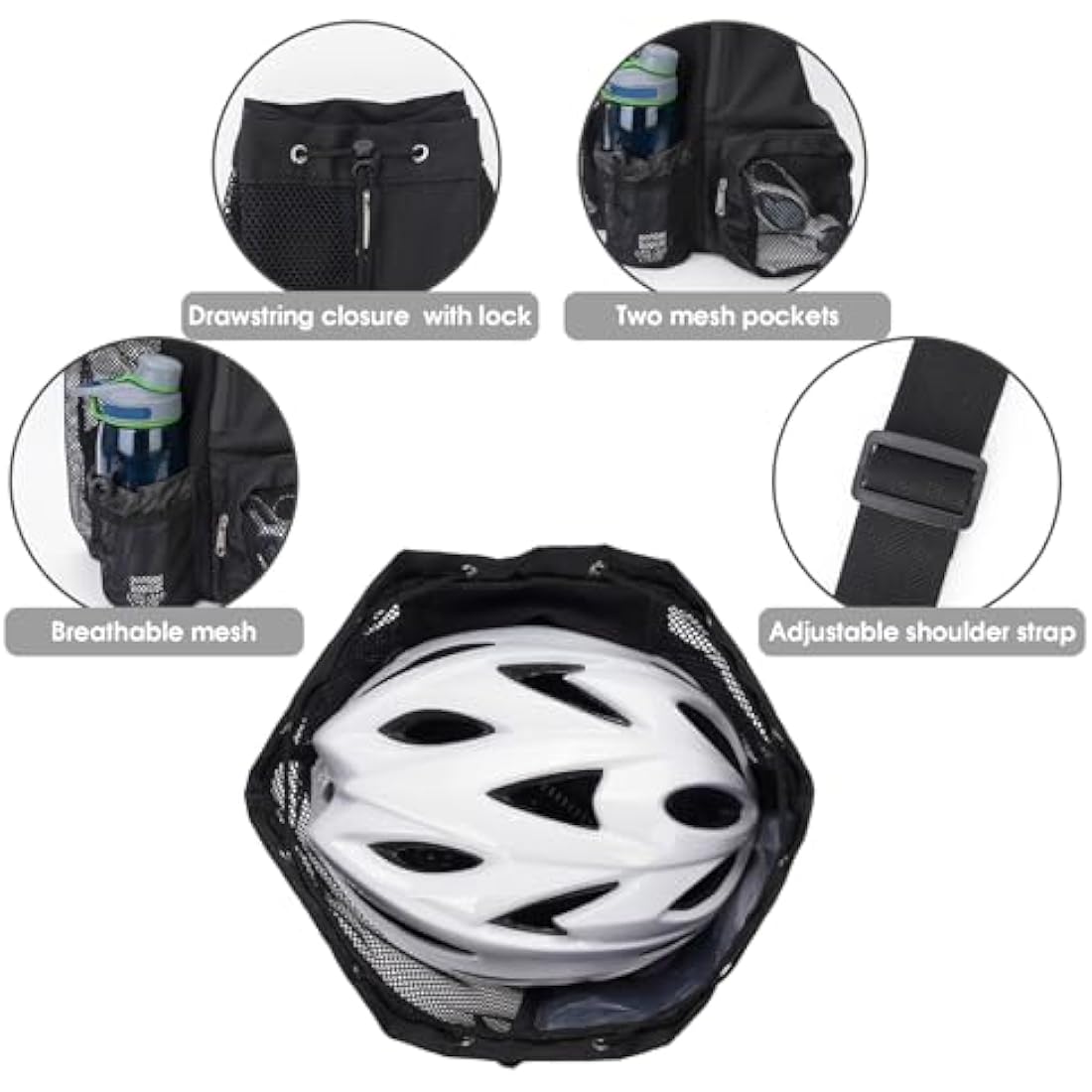 WANDF Swim Bag Mesh Drawstring Backpack with Wet Pocket for Swimming, Gym, and Workout Gear