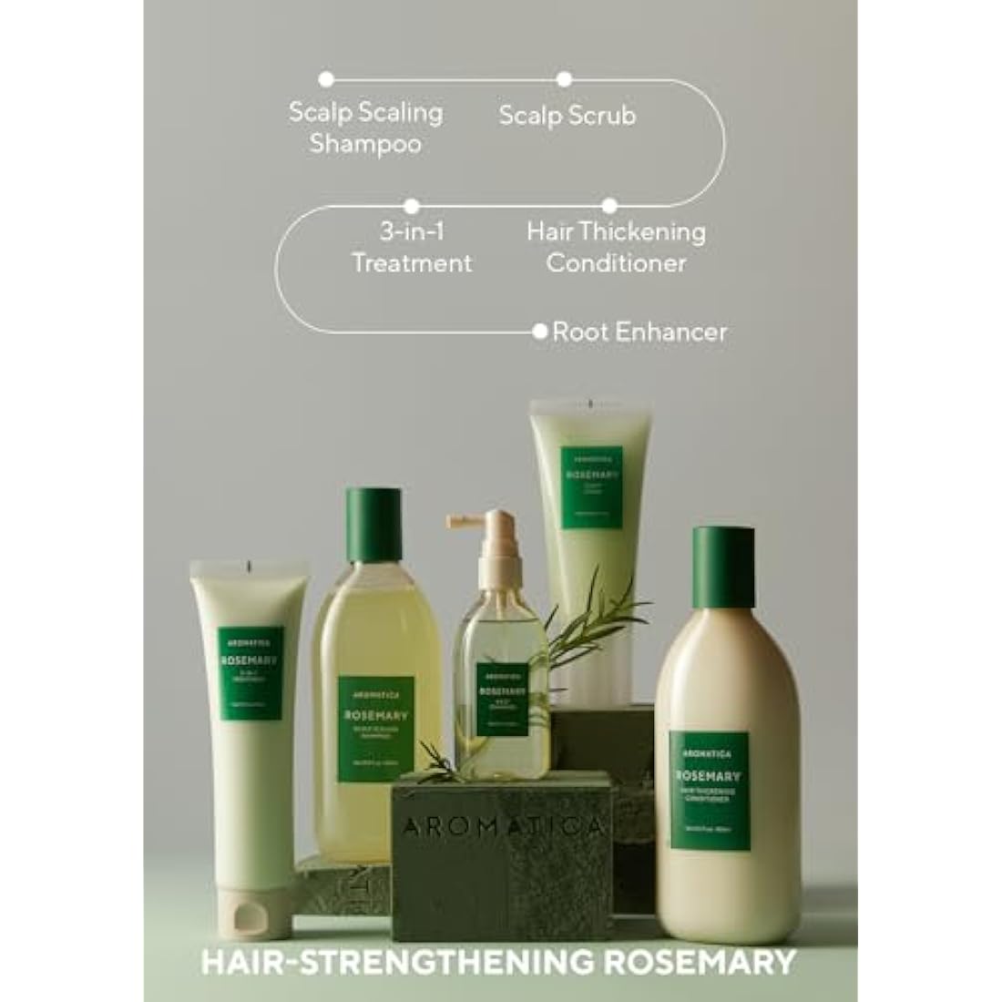AROMATICA Rosemary Scalp Scaling Shampoo and Conditioner Set 13.53 fl.oz each – Vegan Hair Care Gift Set with Rosemary Oil. Sulfate Free Shampoo Conditioner For Hair Growth