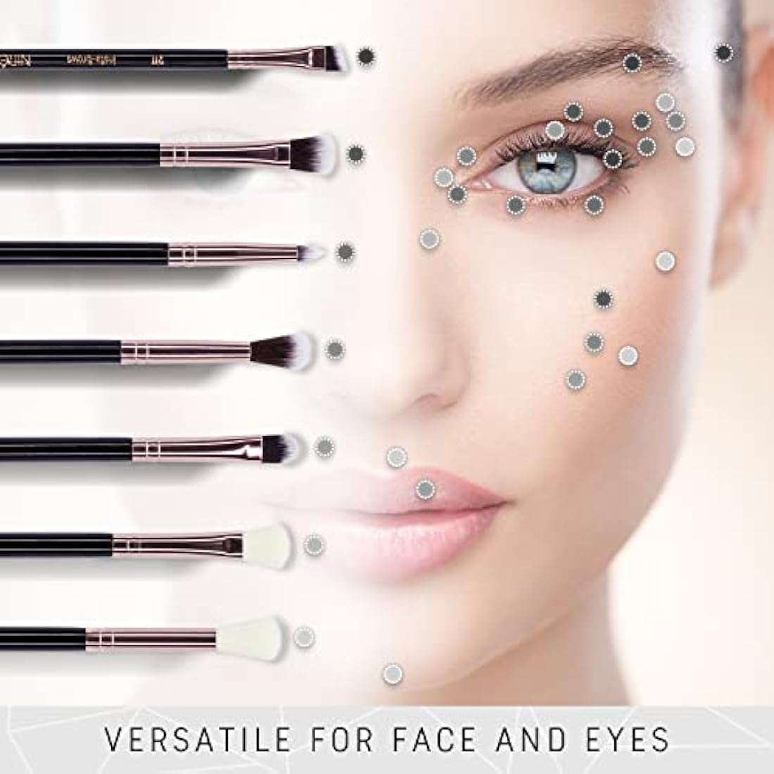 Niré Beauty Eye Brush Set - Award Winning Eye Makeup Brushes for Eyes and Brows Including Eye Shadow Brush Set, Eyebrow Brush and Tweezers
