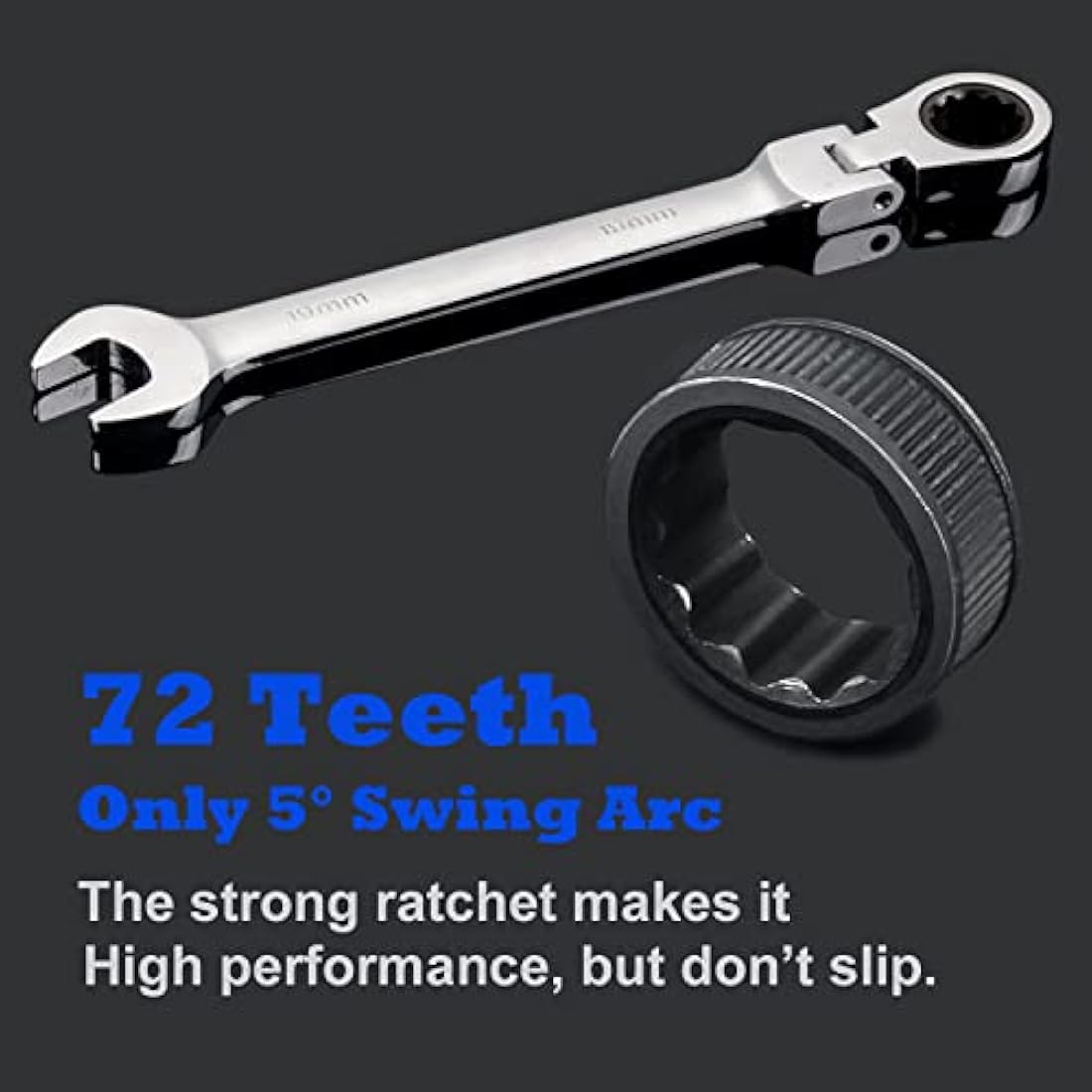 Qnkaa Flexible Ratchet Wrench Set 8pcs 9-17mm Spanner Gear Ring Ratcheting Combination Flexi Wrenches Kit Metric Flex Head