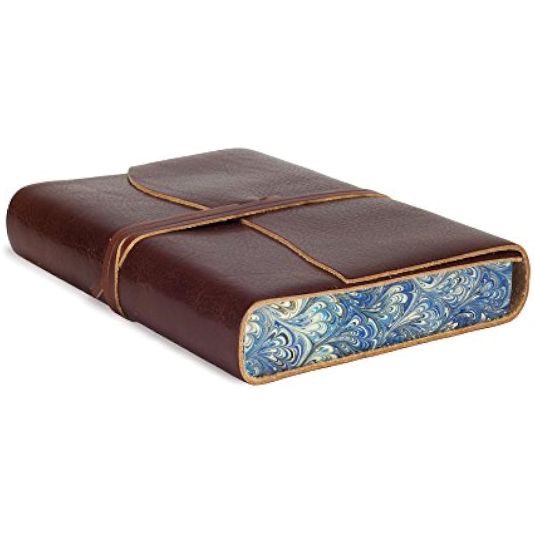 BELCRAFT Venezia Romantica Large Leather Bound Journal, A5 (15x21 cm) Dark Brown