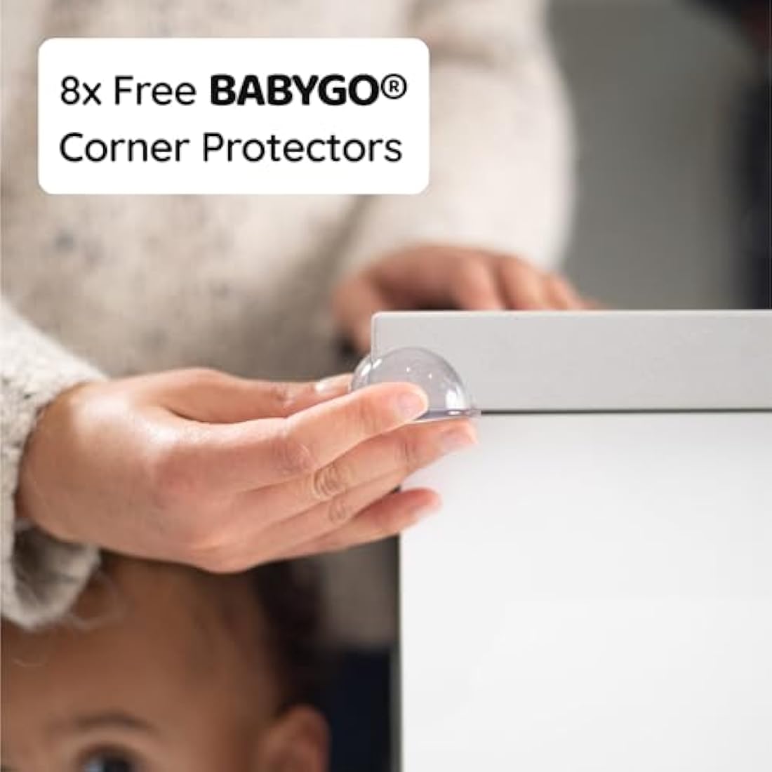 BABYGO® Magnetic Child Safety Cupboard Locks for Children 10 Locks, 2 Keys & 8 Free Corner Protectors Baby Proofing Kitchen Cabinets & Drawers Easy 30 Second Install (Safety Locks, White)