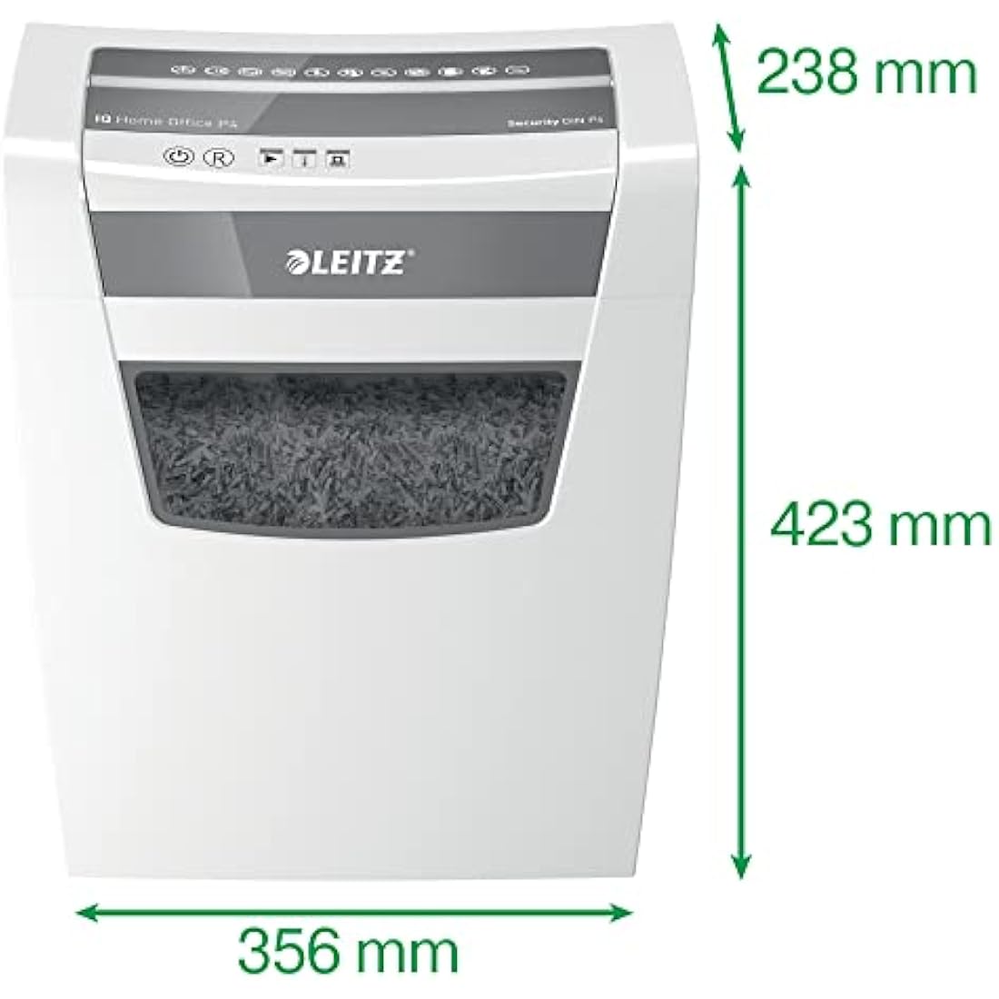 Leitz IQ Home Office Cross Cut Paper Shredder, Shreds 12-10 Sheets (70-80 gsm), 23L Bin, White, 80091000