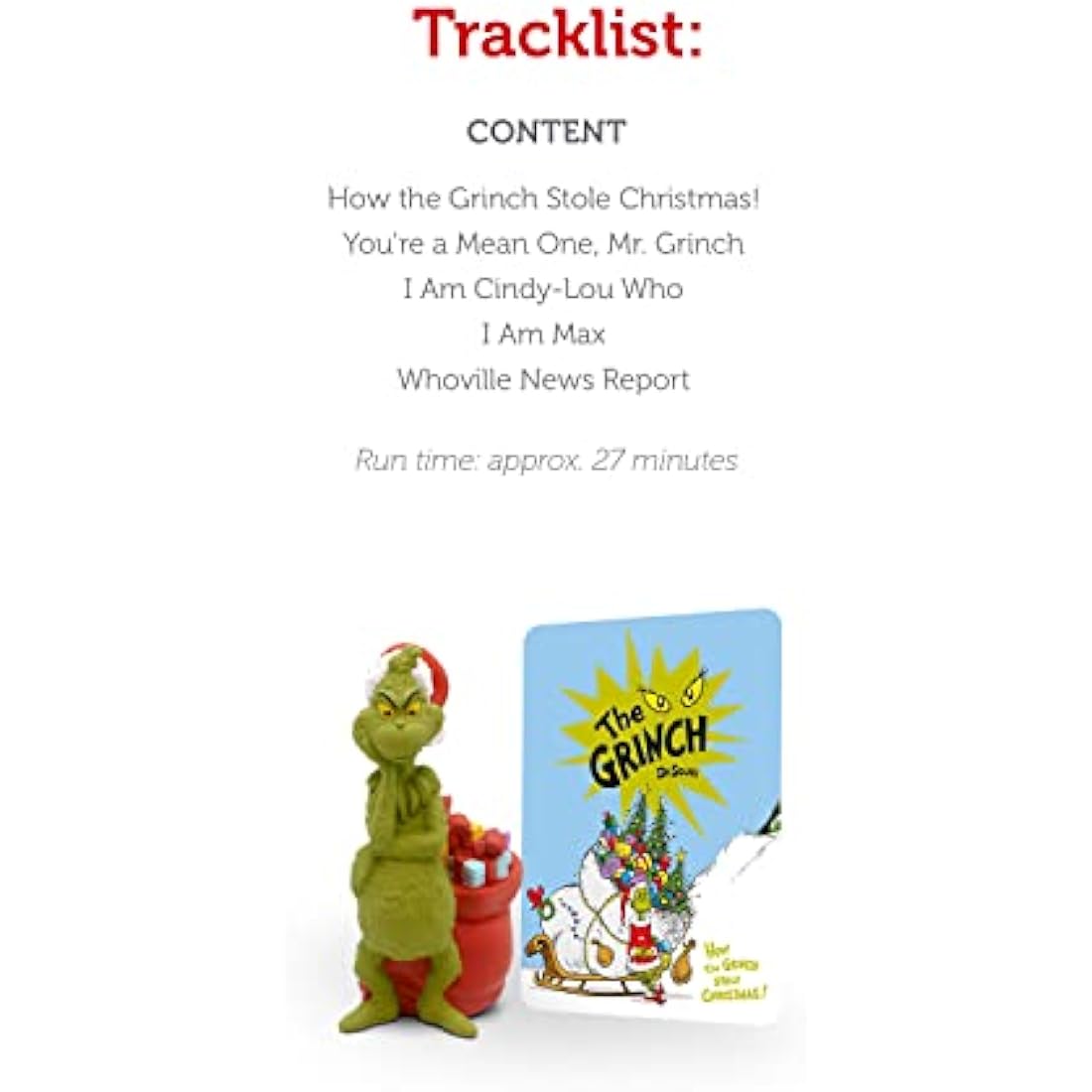 Tonies Grinch Audio Toy Figurine from How The Grinch Stole Christmas by Dr. Seuss