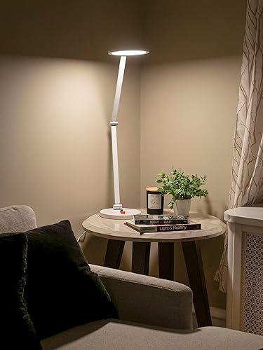 Daylight Tricolor LED Dimmable Eye Caring 3 Colour temperatures, 95+ CRI, Designed with Bold and Visible switches, Table Lamp, White