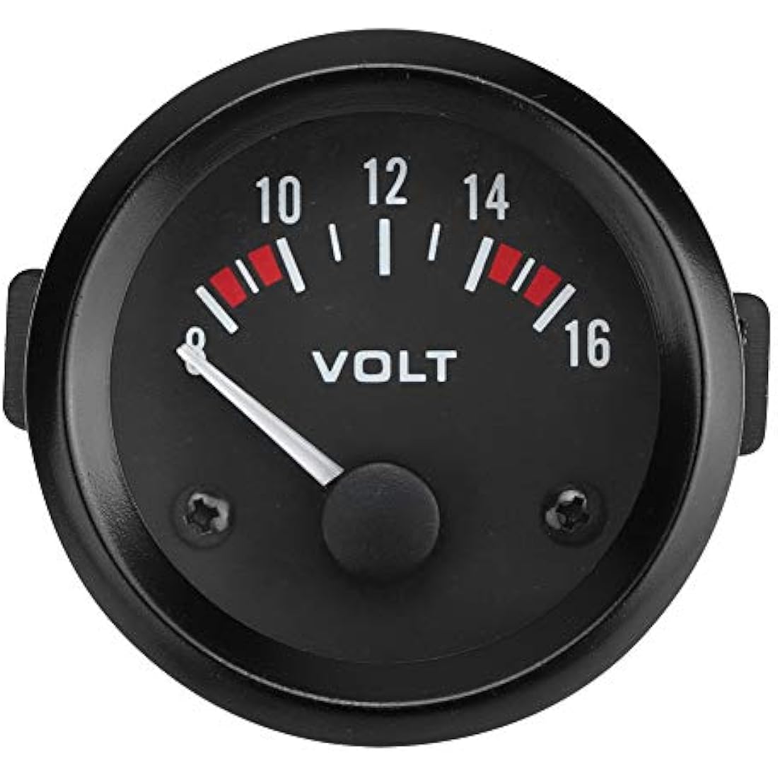 Car Universal 12V Voltmeter, 52mm Voltage Meter Gauge 8-16V BX100007 Aluminum Alloy Automotive Replacement Voltmeter Gauges for Most 12V Car