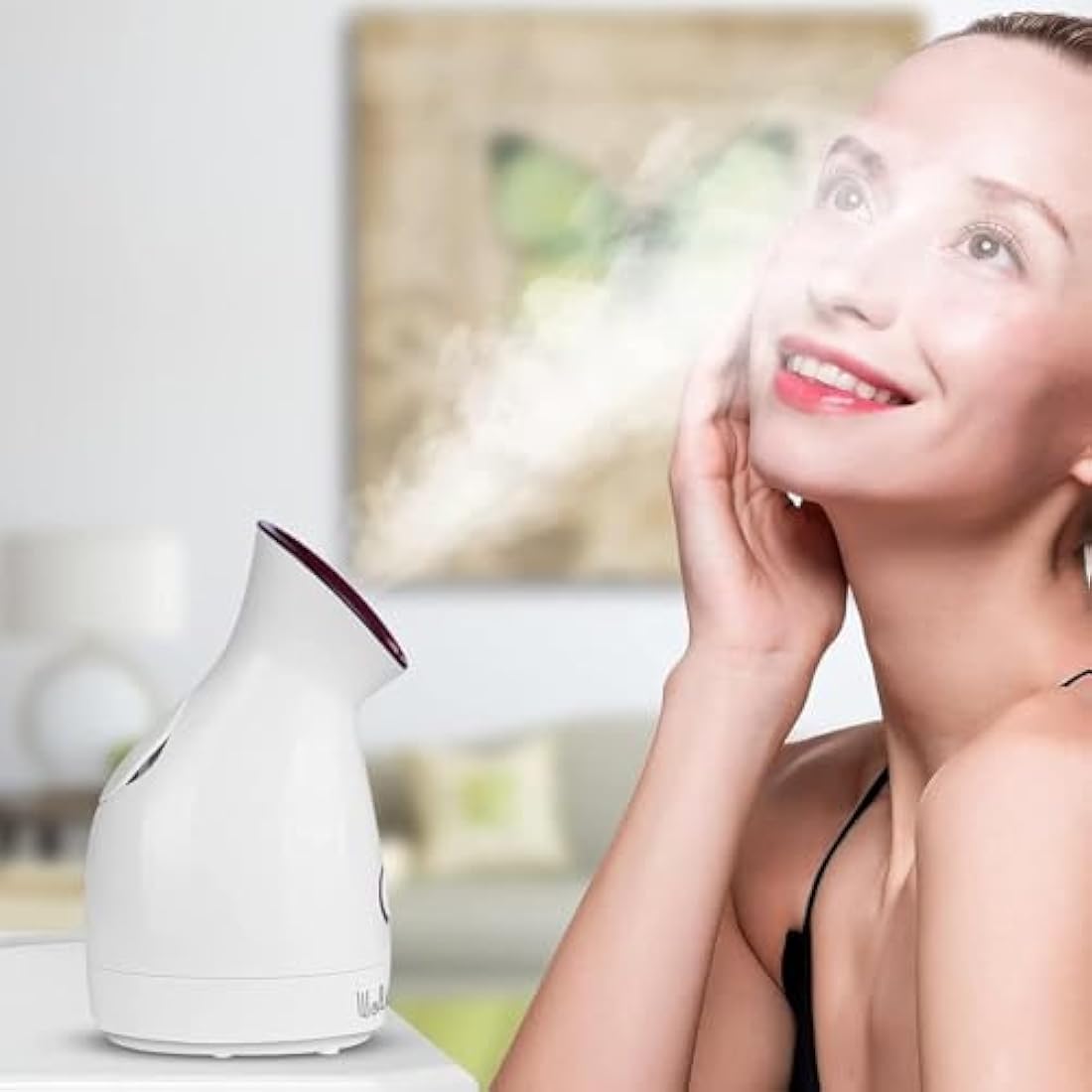 Facial Steamer, Wolady Nano Ionic Face Steamer for Pores with UV Light Hot Mist Moisturizing Sprayer Home Sauna SPA Bonus Blackhead Extractor Kit (Pink)