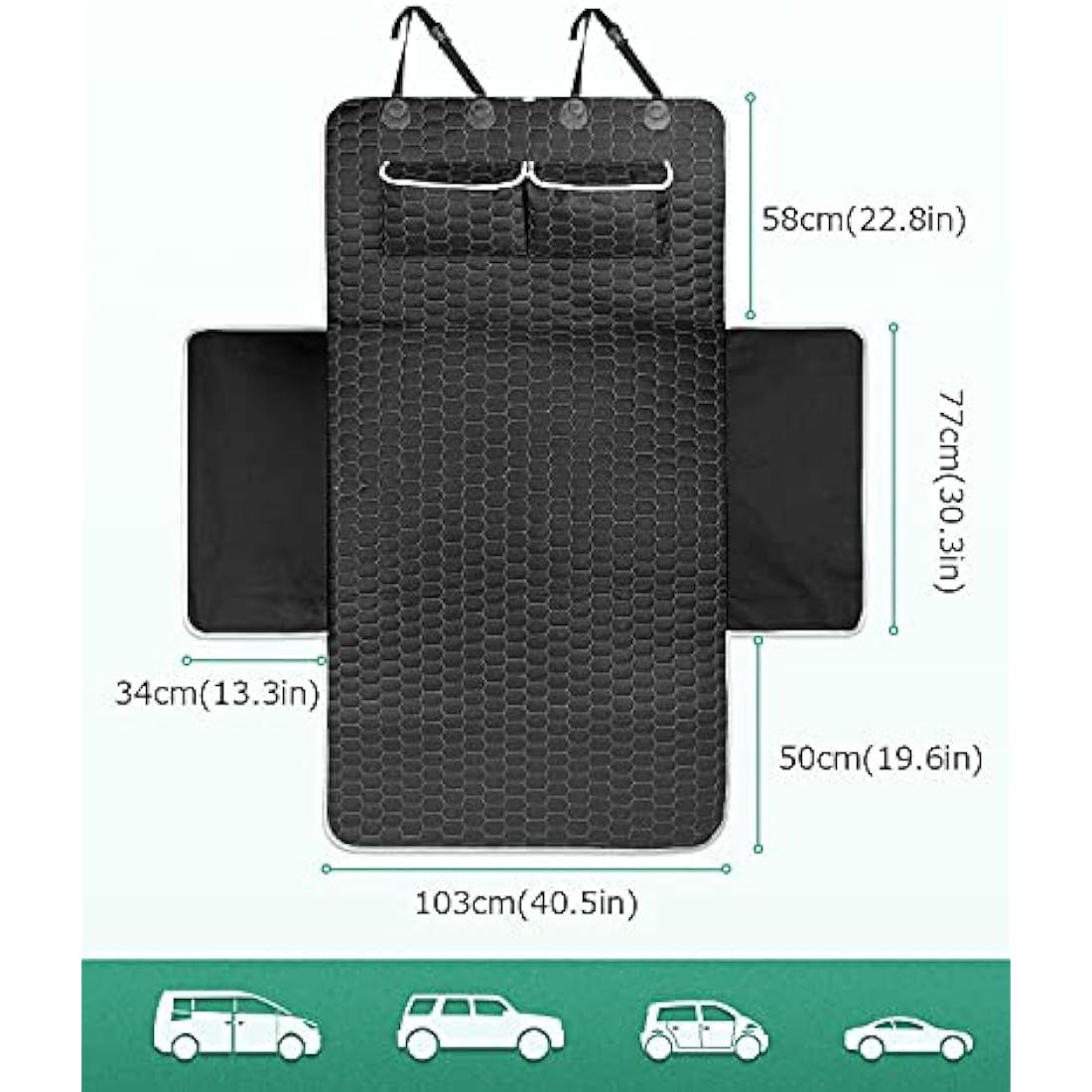 Oasser Car Boot Liner 4-layer Non-slip Waterproof Washable Fabric Protector with Bumper Cover Fits Most Cars Unique Pattern Design Durable and Thick Weight 1.6KG