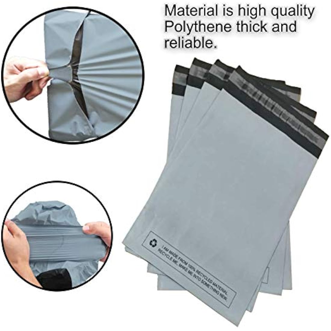 Large 25x Grey Mailing Bags 17” x 22” Polythene Self Seal Big Plastic Envelopes 100% Recyclable - Parcel Postal Postage Packaging Bags Strong Packaging Bags
