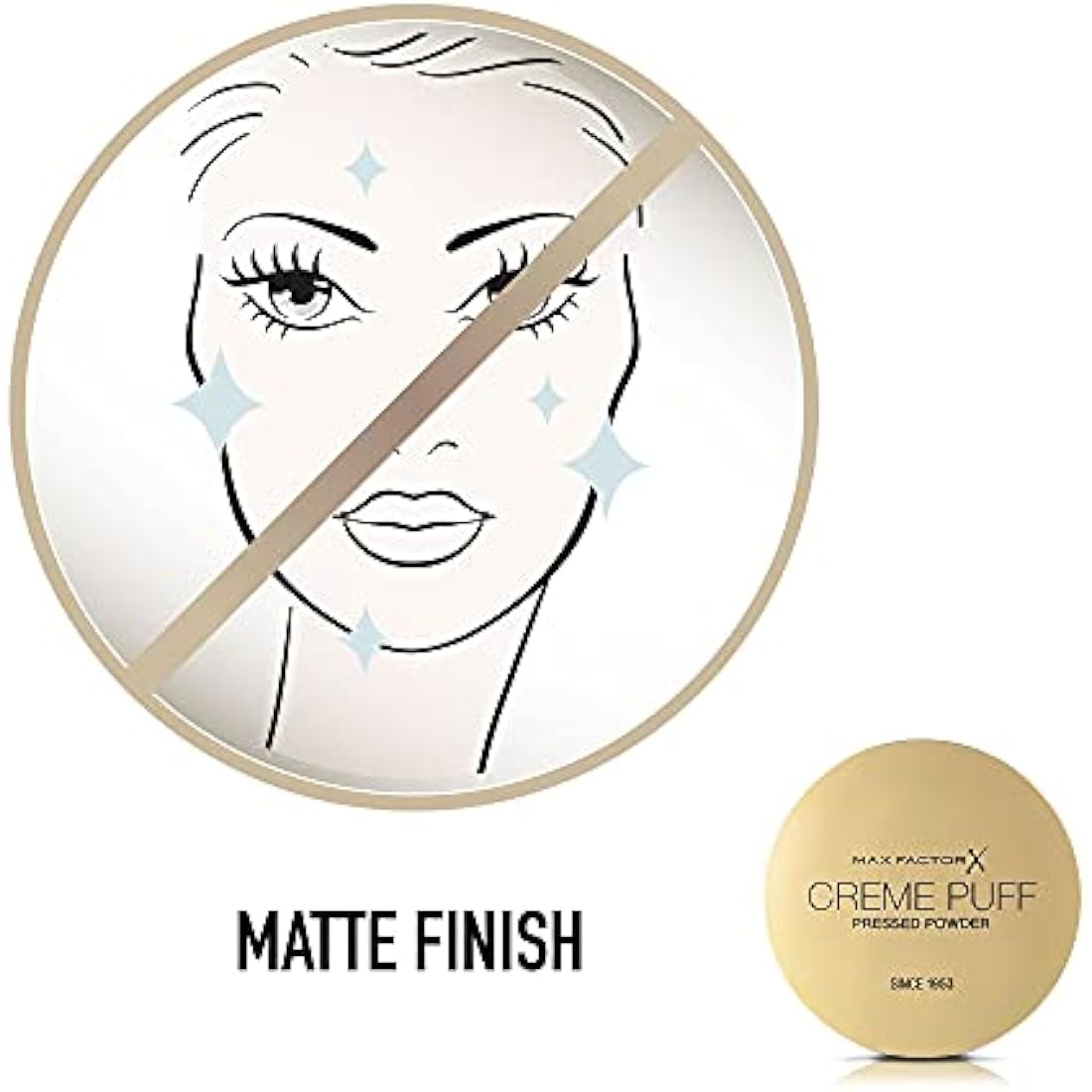 Max Factor Cream Puff Pressed Compact Powder, 21 g, 53 Tempting Touch(without a sponge)