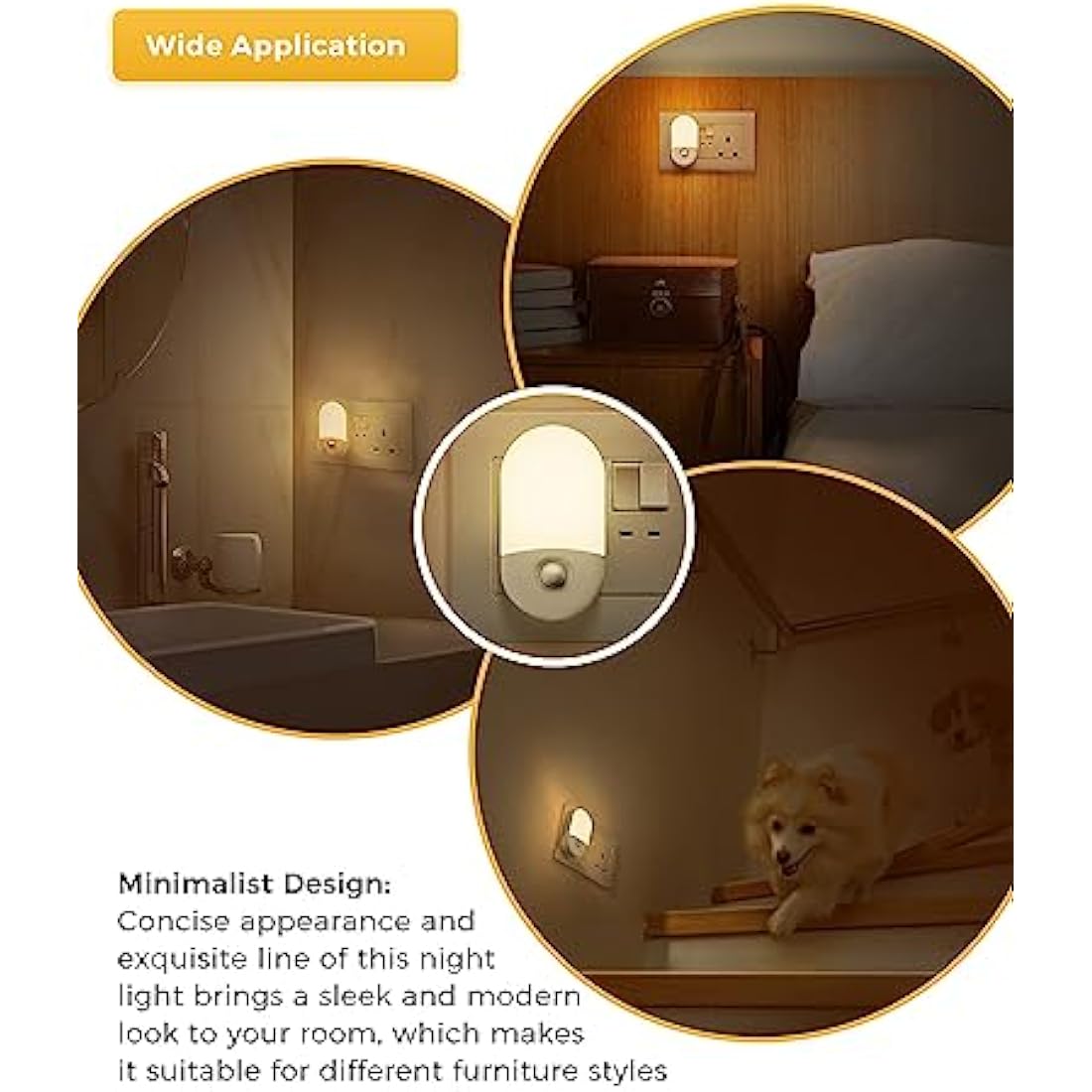 LOHAS-LED Motion Sensor Night Light Plug into Wall, 2 Pack, Motion Sensor Lights Indoor, Warm White 3000K, Plug in Night Light Movement Sensor Light Indoor for Kids Baby Adult Children's Room, Bedroom