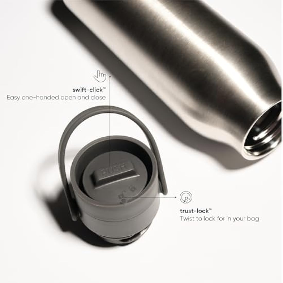 Circular & Co 1L/1000ml Recycled Stainless Steel Reusable Drinks Water Bottle – Insulated, Double Walled, Ecofriendly – Leakproof, Lockable Lid – Dishwasher Safe, BPA & Melamine Free (Storm Grey)