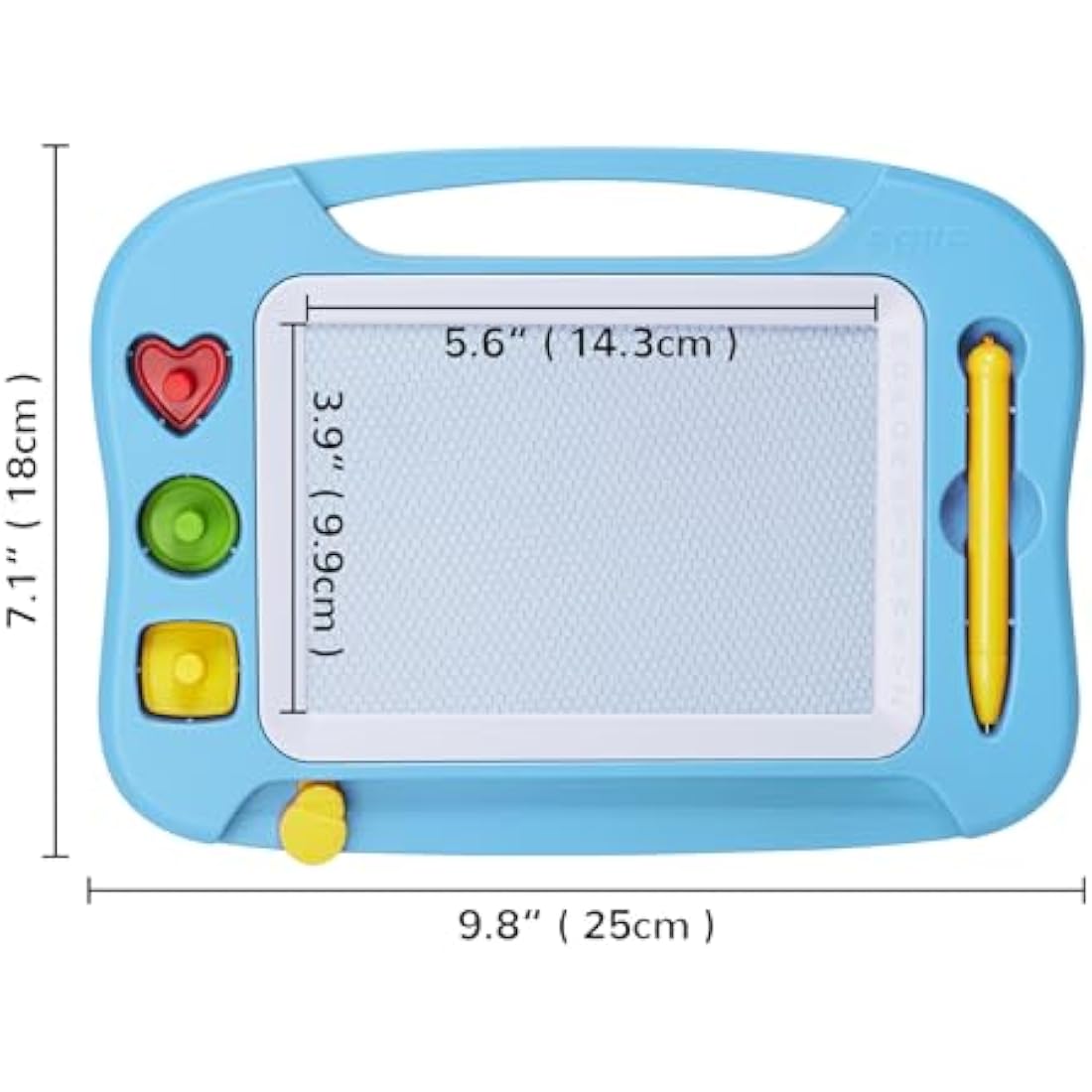 SGILE Magnetic Drawing Board for Kids, Colorful Erasable Doodle Board with Magnet Pen, Painting Sketch Pad with Three Stamps, Travel Toy, Educational Learning Toy for Toddlers, Light-Blue