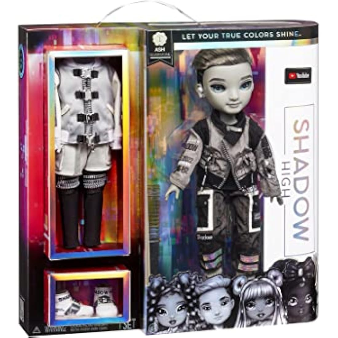 Rainbow High Shadow High Series - ASH SILVERSTONE - Greyscale Fashion Doll With Slick Black Hair, Two Designer Outfits, & Accessories - Collectable - For Kids Ages 6+