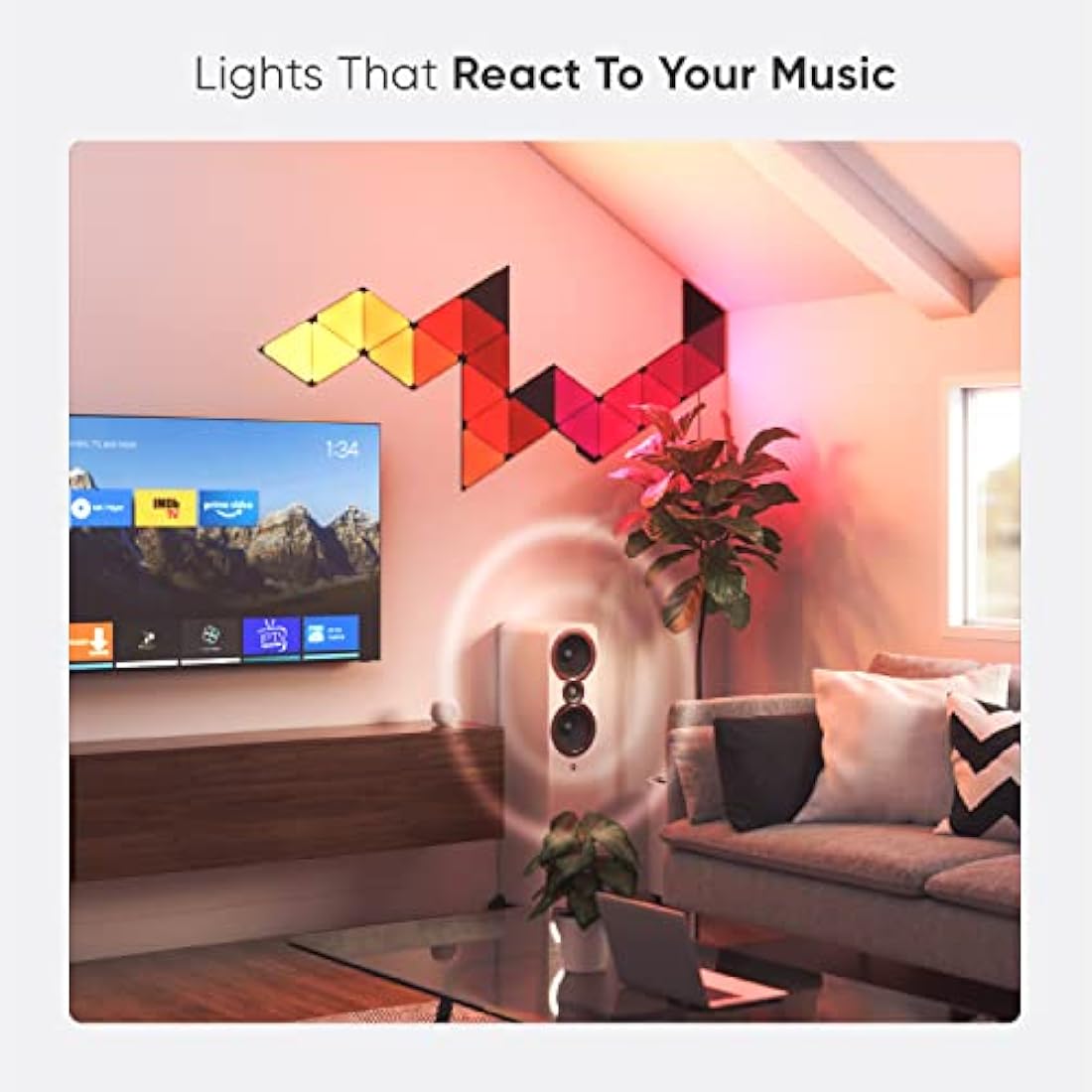 Nanoleaf Shapes Ultra Black Triangle Starter Kit, 9 Smart Light Panels LED RGBW - Modular Wi-Fi Colour Changing Wall Lights, Works with Alexa Google Assistant Apple Homekit, for Room Decor & Gaming