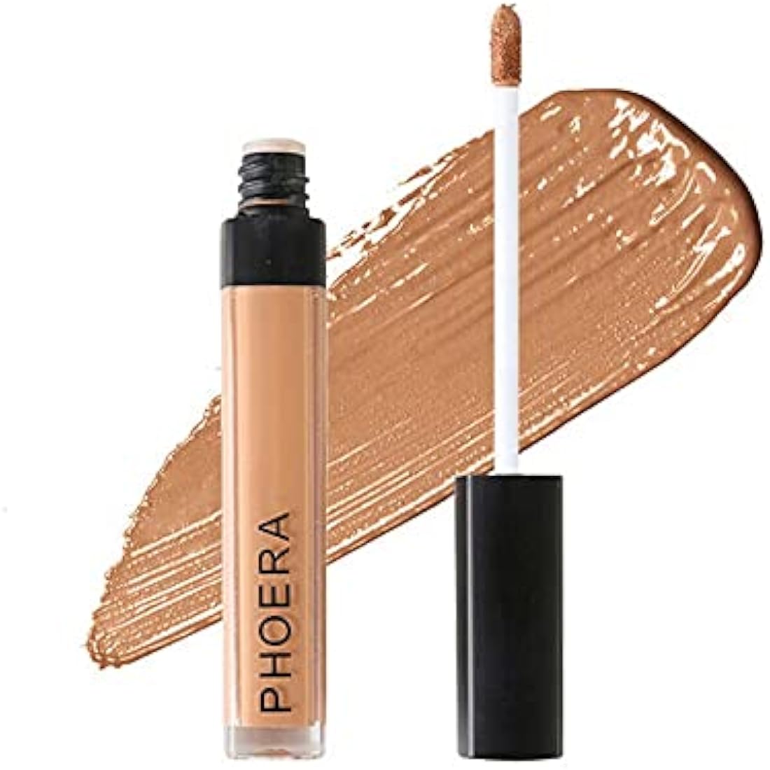 Phoera Full‑Coverage Matte Liquid Concealer – Waterproof, Oil‑Free Camouflage for Dark Circles, Acne Scars & Under‑Eye (106 - Chestnut)