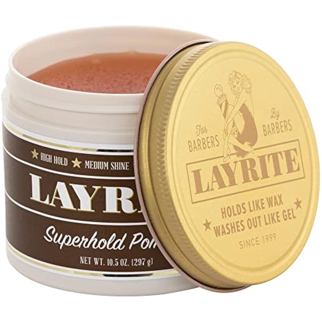 Layrite Superhold Pomade 297g | High Hold | Water Soluble | Medium Shine