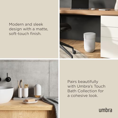 Umbra 023269-660 Touch Waste Bin with Lid, White