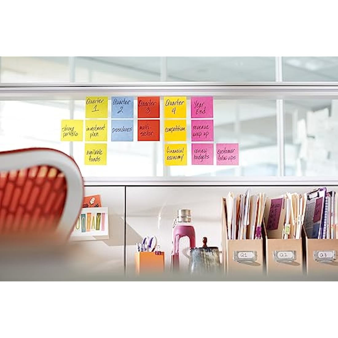 Post-it Super Sticky Notes Ultra Yellow Colour, Pack of 12 Pads, 90 Sheets per Pad, 76 mm x 127 mm - Extra Sticky Notes for Note Taking, to Do Lists & Reminders