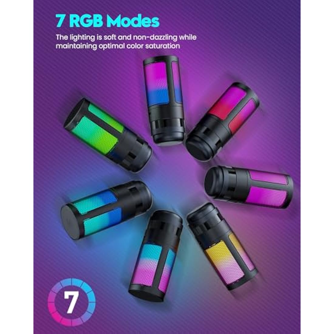 QIUOIO RGB Gaming Microphone with Boom Arm: USB Mic for PC - Streaming & Podcast Microphone Accessory - Suitable for YouTube & TikTok