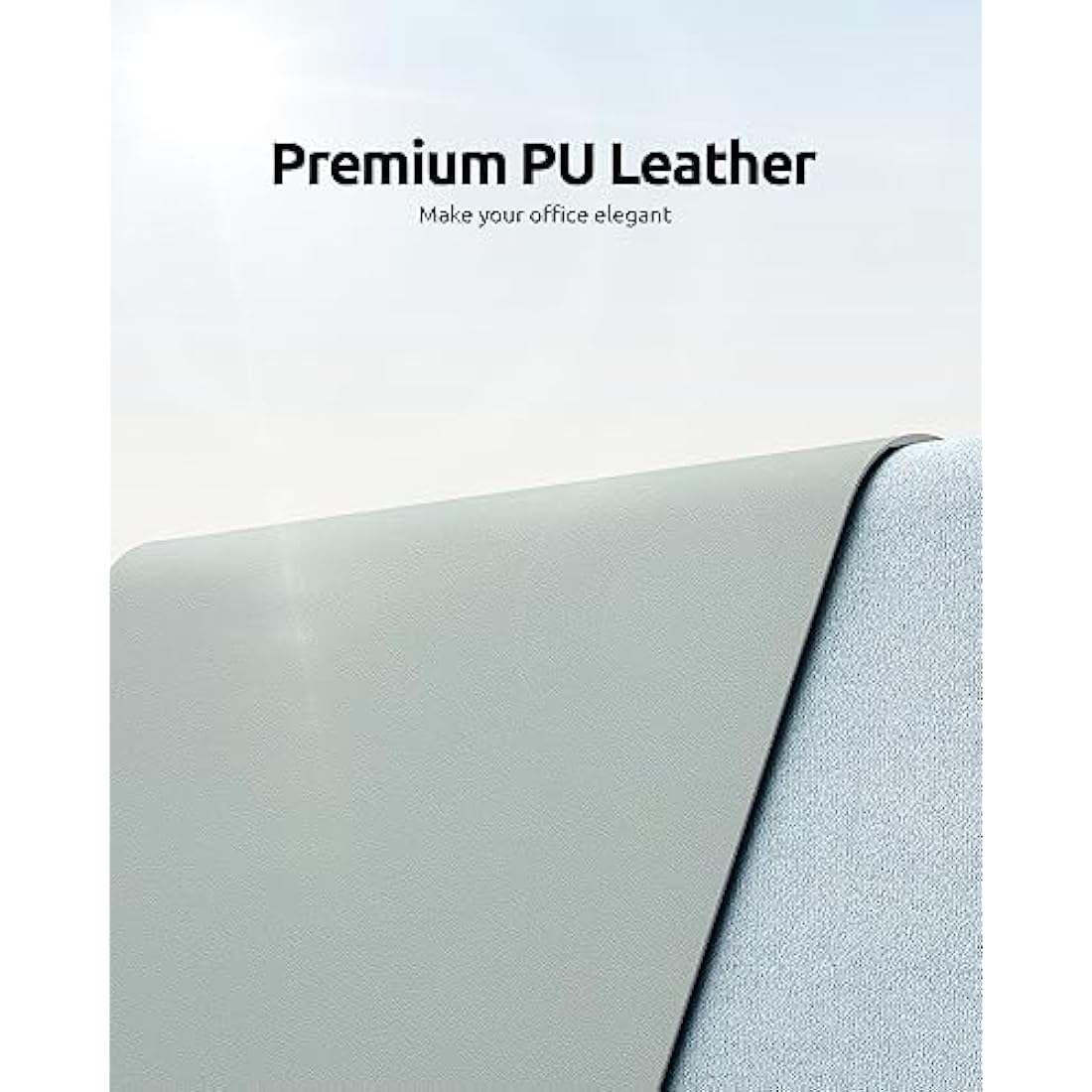YSAGi Leather Desk Mat, Large Mouse Mat, Non-Slip Desk Pad, Waterproof PU Leather Table Protector Writing Pad for Office and Home (80 x 40 cm, Grayish Green)