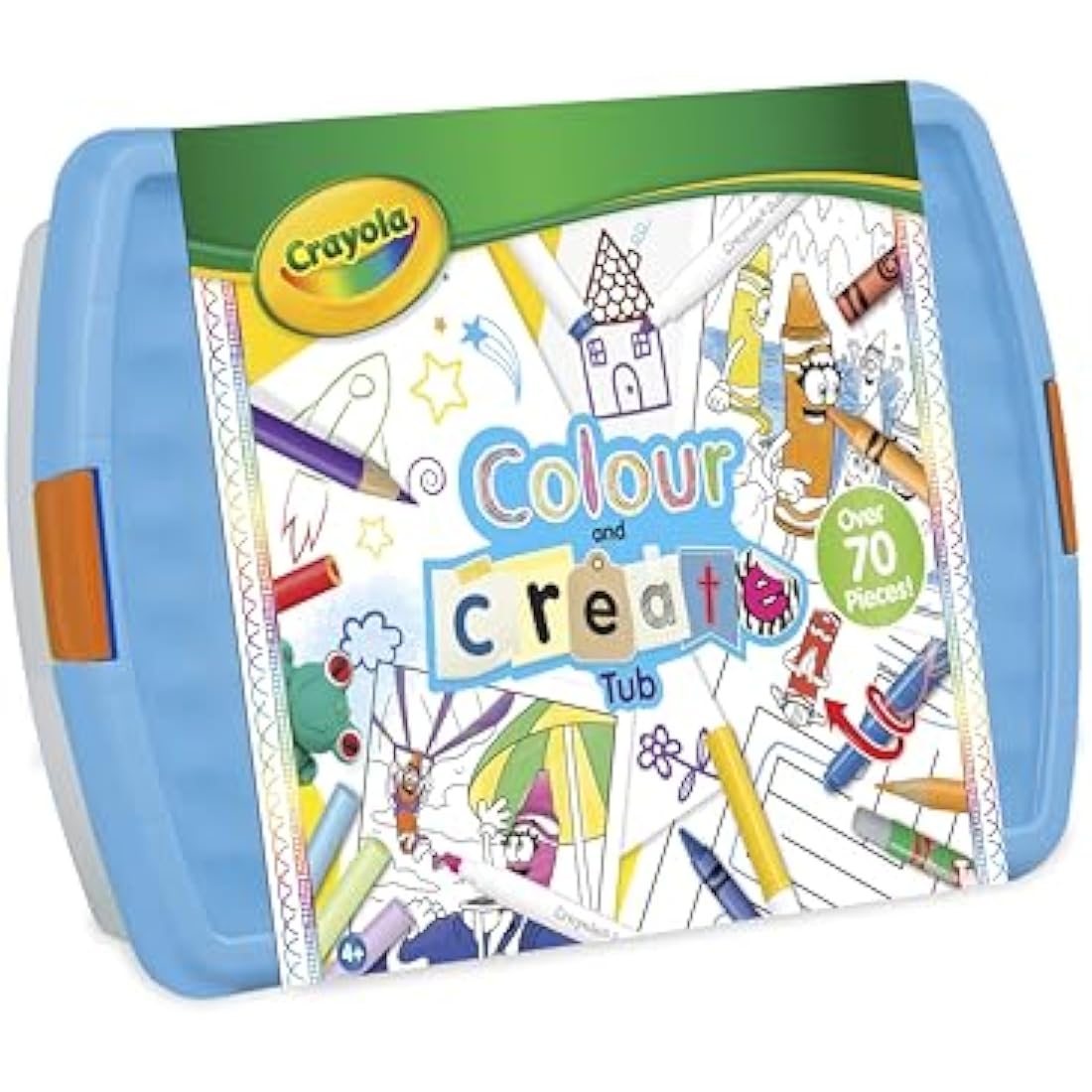 CRAYOLA Colour and Create Tub - Including Crayons, Markers, Pencils, Pens, Chalks, Colouring Book and Stickers, Kids Arts and Crafts, Ideal for Kids Aged 4+