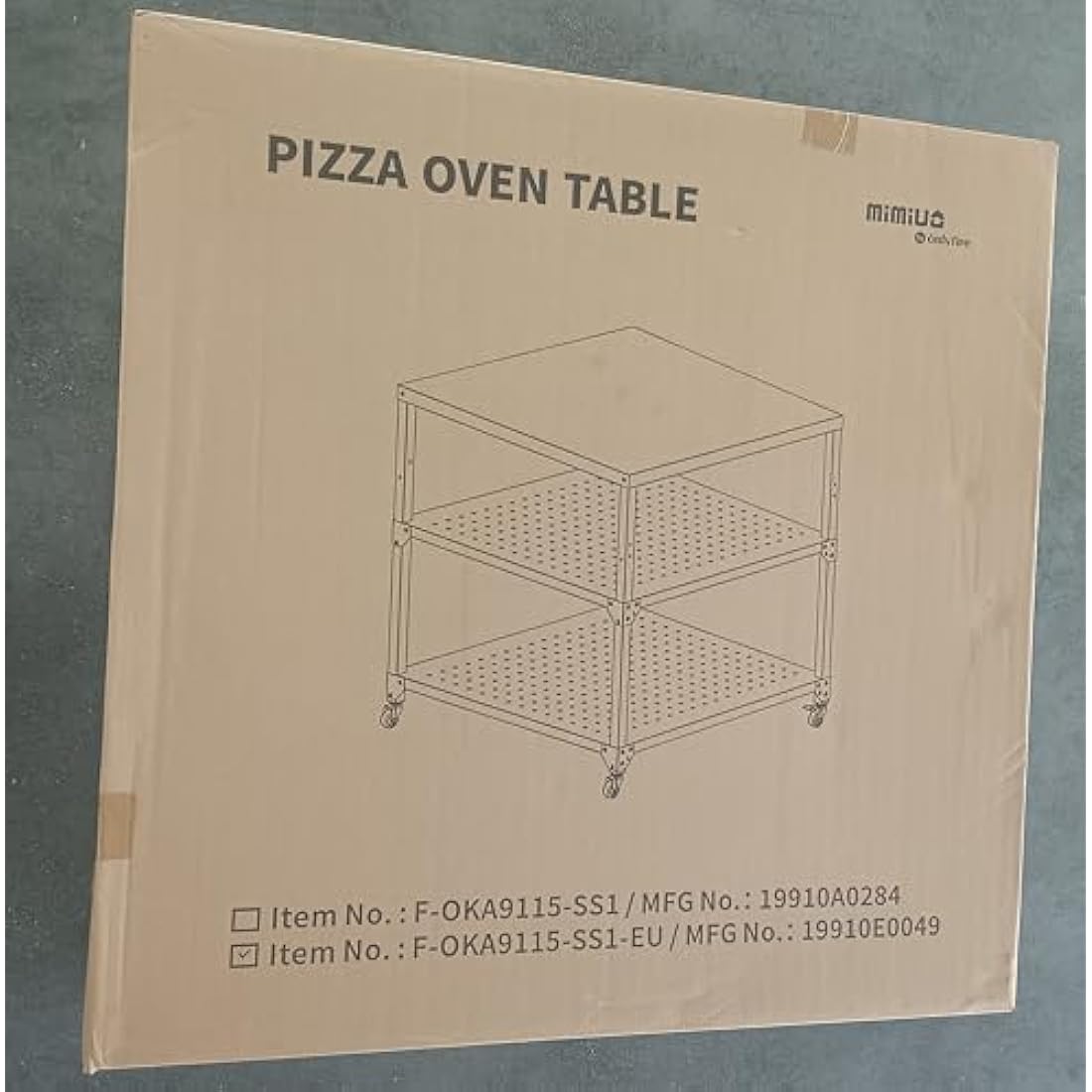 onlyfire Heavy Duty Pizza Oven Stand Table with Stainless Steel Surface and Wheels, Pizza Oven Accessories (80 x 80 x 83 CM)