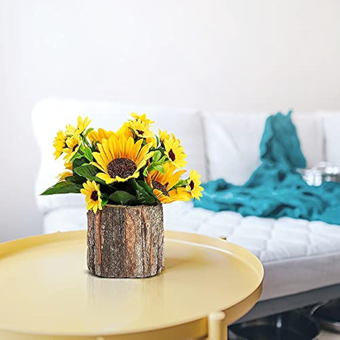 AceList Artificial Sunflowers, Fake Flowers/Fake Potted Plants Artificial Plants Indoors In Pots Yellow Decorative Artificial Flowers Indoors for Home Office