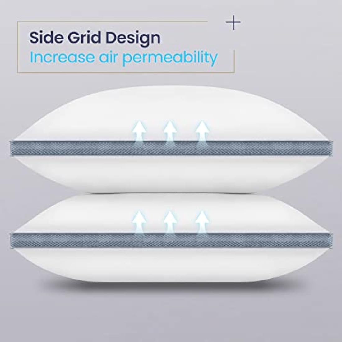 BedStory Bed Pillows 2 Pack, Luxury Pillows for Sleeping Premium Hotel Quality Pillows with Breathable Cover Bounce Back Pillow for Back/Stomach/Side Sleepers Washable, Dark Gray (42×70 CM)