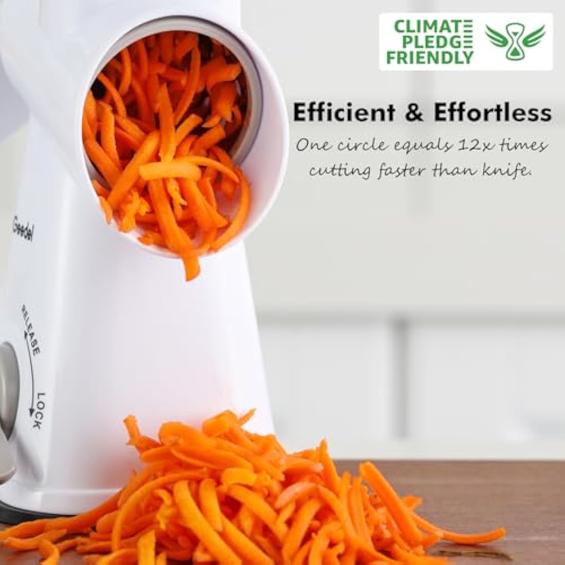 Rotary Cheese Grater, Mandoline Vegetable Slicer with 3 Detachable Drum Blades, Rotary Grater for Kitchen Dishwasher Safe, Effiently Cheese Grinder for Vegetables, Nuts, etc
